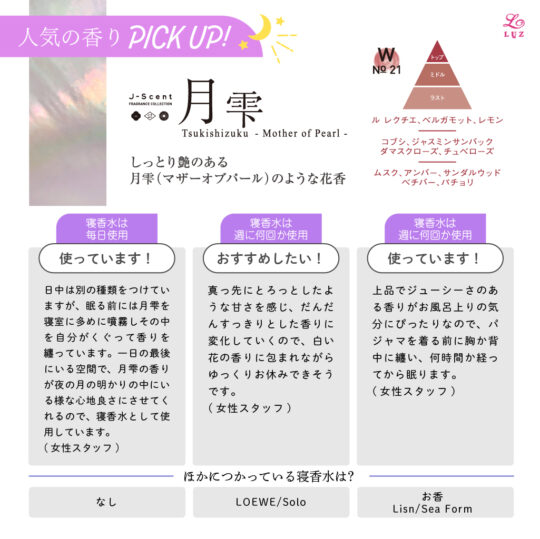 寝香水ピックアップ月雫